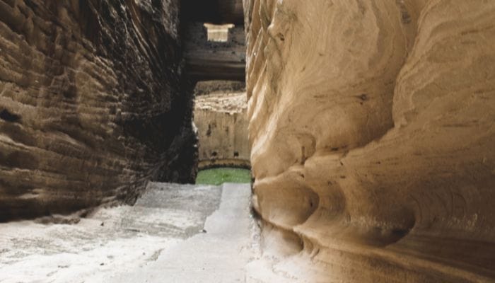 Ancient stepwell Adi-Kadi Vav with intricate carvings